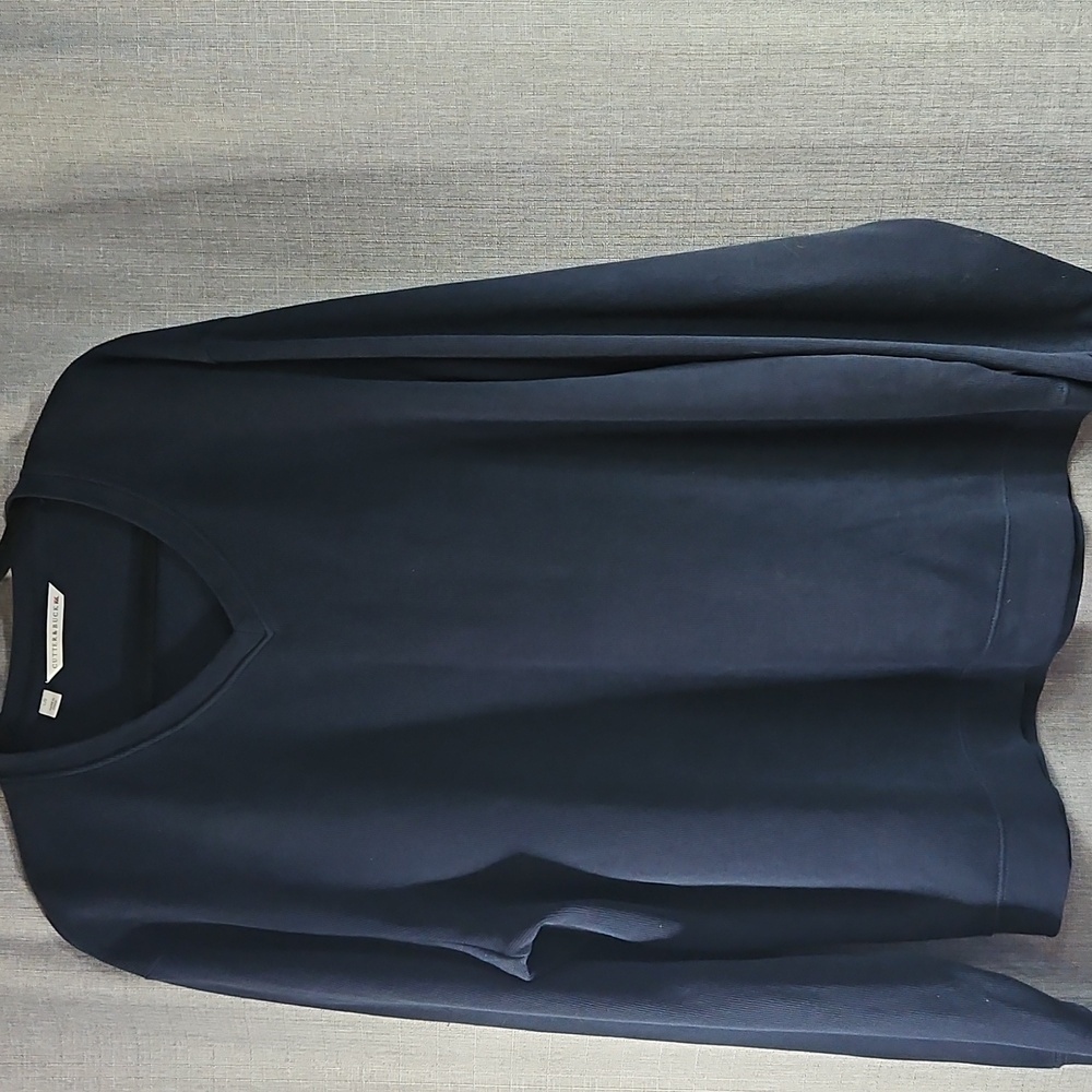 CUTTER & BUCK V-NECK LONG SLEEVE COTTON MENS SWEATER IN NAVY SIZE LGE